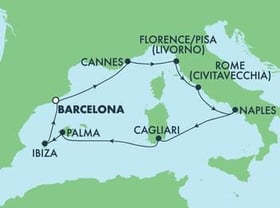 Visiting: Cannes, Livorno  Florence Pisa, Civitavecchia  Rome,...