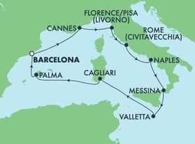 Visiting: Cannes, Livorno  Florence Pisa, Civitavecchia  Rome,...