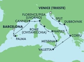 Visiting: Palma Majorca, Cannes, Livorno  Florence Pisa,...