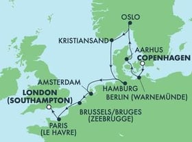 Visiting: Warnemunde  Berlin, Aarhus, Oslo, Kristiansand, Hamburg,...