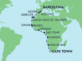 Visiting: Walvis Bay, Luanda, Sao Tome, Abidjan, Banjul, Dakar,...