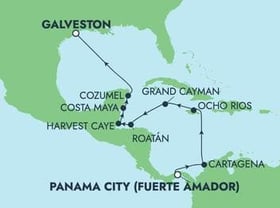 Visiting: Transit Panama Canal, Cartagena  Colombia, Ocho Rios,...