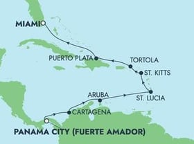 Visiting: Transit Panama Canal, Cartagena  Colombia, Oranjestad, St...