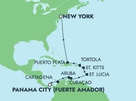 Visiting: Transit Panama Canal, Cartagena  Colombia, Oranjestad,...