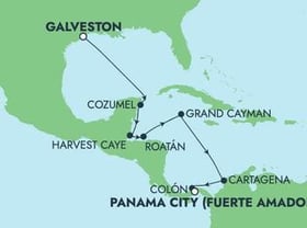 Visiting: Cozumel, Harvest Caye, Roatan  Bay Islands, George Town,...