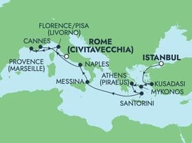 Visiting: Kusadasi, Mykonos, Piraeus  Athens, Santorini Island,...
