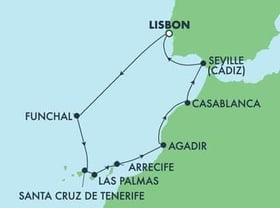 Visiting: Funchal, Santa Cruz De Tenerife, Las Palmas  Gran...