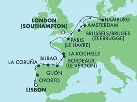 Visiting: Oporto, La Coruna, Gijon, Bilbao, Le Verdon  Bordeaux, La...
