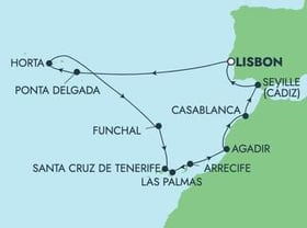 Visiting: Ponta Delgada, Horta, Azores, Funchal, Santa Cruz De...