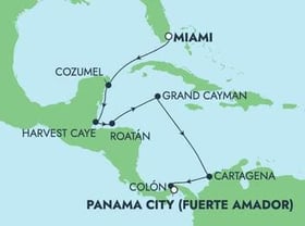 Visiting: Cozumel, Harvest Caye, Roatan Bay Islands, George Town,...