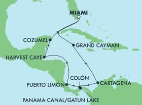 Visiting: George Town, Cartagena  Colombia, Panama Canal Gatun Lake...