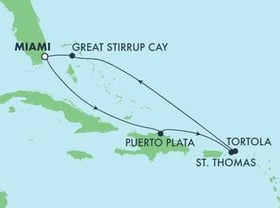 Visiting: Puerto Plata, St Thomas, Tortola, Great Stirrup Cay
