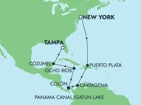 Visiting: Puerto Plata, Cartagena  Colombia, Panama Canal Gatun...