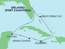 Visiting: Great Stirrup Cay, Falmouth, George Town, Cozumel