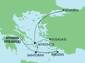 Visiting: Kusadasi, Istanbul, Mykonos, Santorini Island, Rhodes