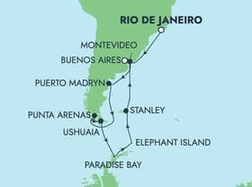 Visiting: Buenos Aires, Montevideo, Puerto Madryn, Punta Arenas,...