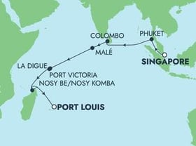 Visiting: Phuket, Colombo, Male Maldives, La Digue, Port Victoria...