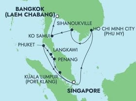 Visiting: Phuket, Langkawi, Penang, Port Klang  Kuala Lampur, Phu...
