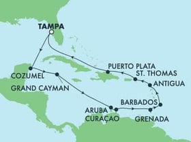 Visiting: Cozumel, George Town, Oranjestad, Willemstad, St  Georges...