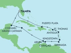 Visiting: Cozumel, George Town, Oranjestad, Willemstad, St  Georges...