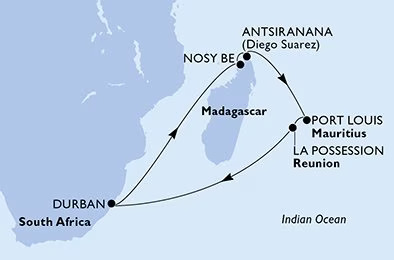 Map of the New Year Cruise