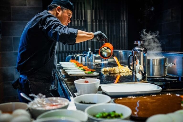 Chef onboard Scenic Eclipse preparing Dim Sum