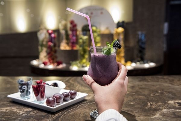 Enjoying a Blackberry Smoothie onboard MSC Preziosa