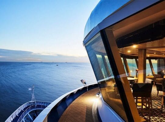 View from the upper deck of the Silver Cloud - Silversea Small Luxury Cruise Ship