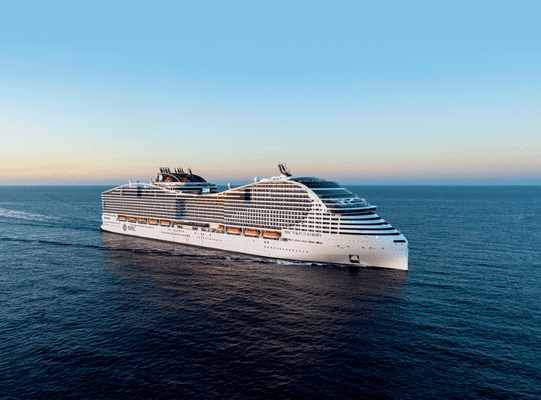 MSC World Europa cruising in the mediterranean