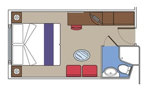 Layout of an Ocean view Cabin - MSC Splendida