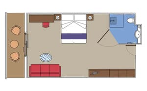 Layout of a Deluxe Suite onboard MSC Splendida