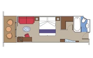 Layout of MSC Yacht Club Deluxe Suite onboard MSC Splendida