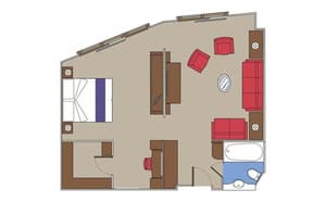 Layout of the MSC Yacht Club Executive & Family Suite on MSC Splendida