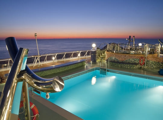 An image of one of the four pools onboard MSC Cruises ship the MSC Splendida - on here first South Africa cruise