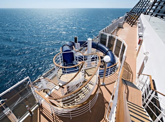 Waterslide on the MSC Splendida starting from the Sun Deck c