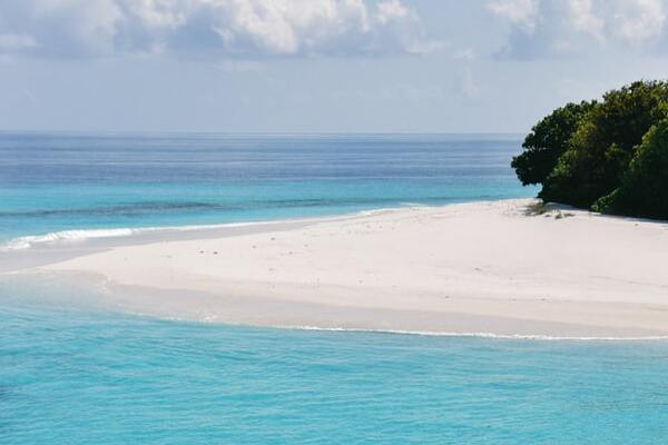 The beautiful sand beach of Portuguese Island in Mozambique with no one on it