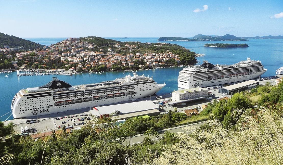 MSC Magnifica and MSC Opera in Dubrovnik, Croatia for the feature image on deposit in the USA
