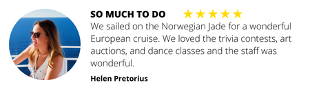 a testimonial from a past cruise traveller on Norwegian Jade