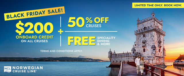 NCL - Black Friday Sale - 50% off +USD 200.- credit NCL - Black Friday Sale - 50% off +USD 200.- credit