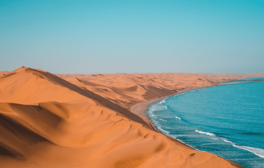 Walvis Bay Namibia - aka whales bay situated at the southern point of the skeleton coast an idea stop for cruise ship on their way to South Africa