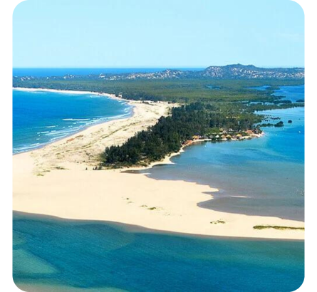 Aerial vue of the Pomene Archipelago 445x410