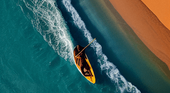 African man ready to go paddle boarding