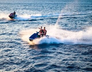 MSC Excursions Jet Ski - an other one of the excursions to choose from. Speed in the Maputo Bay under the cover of the Inhaca Island