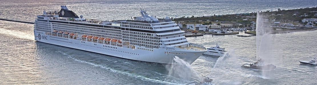 MSC Orchestra arriving in Fort Lauderdale, Caribbean 1110x300