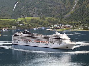 Pictured of Magnifica cruising the fjords in Northern Europe - Sister to MSC Musica