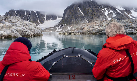 Guests on board of a zodiac, Hamilton Bay, Svalbard 540x320