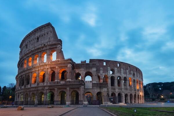 Colosseum in Rome, Italy during the morning blue hour with no people while stopping in Civitavecchia to take a Silversea Cruise| Credit David Köhler | 600x400