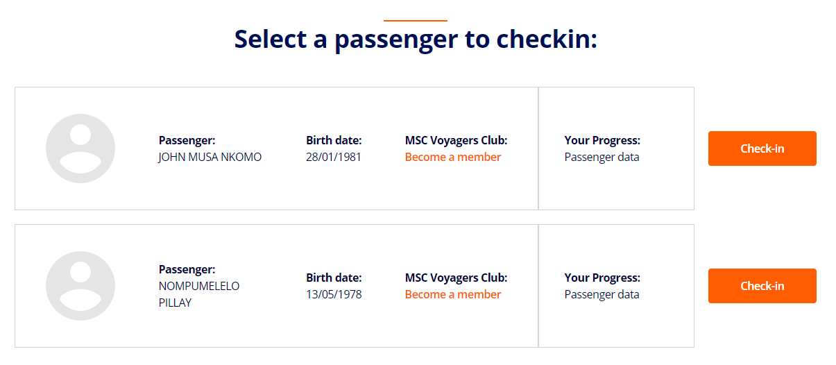 MSC Cruises Online Checkin Guide for South African Cruisers